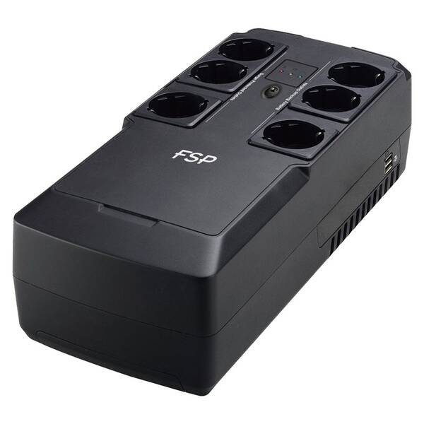 Záložní zdroj FSP NanoFit 600, 600VA/360 W, 2xUSB power, LED, offline černý

