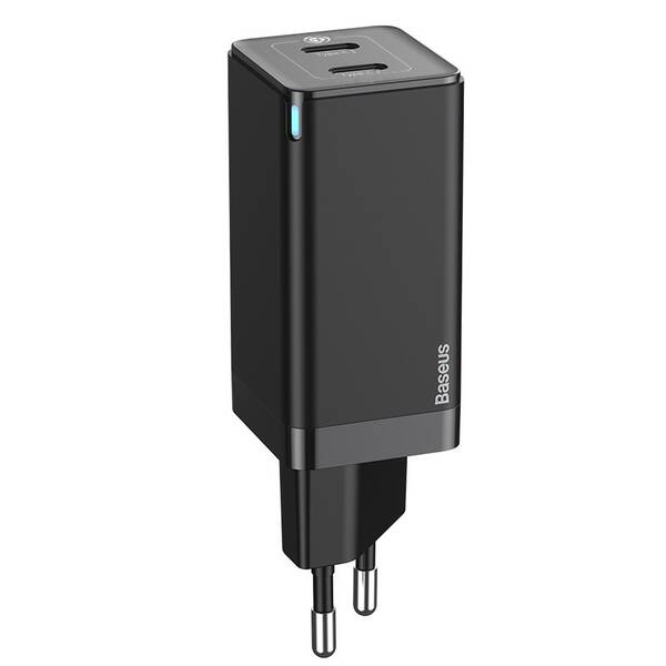 Nabíječka do sítě Baseus GaN2 Quick Charge 45W, 2x USB-C, QC 3.0 + 60W USB-C kabel 1m černá

