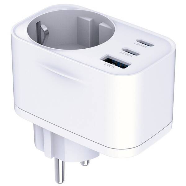 Nabíječka do sítě 3mk Comfort GaN 2xUSB-C/USB-A 30W bílá


