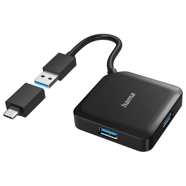 USB Hub Hama USB,USB-C/4x USB 3.2 Gen 1 černý


