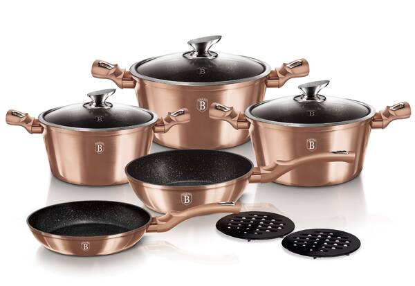Sada nádobí Berlinger Haus BH-1220 Copper Metallic Line, 10 ks 

