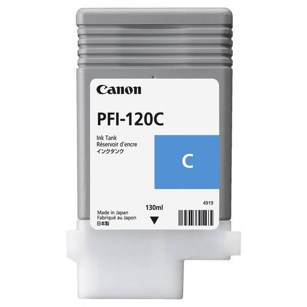 Inkoustová náplň Canon PFI-120C, 130 ml azurová

