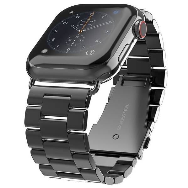Řemínek Swissten na Apple Watch, kovový, 38/40/41 mm černý

