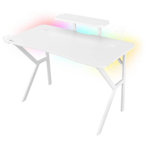 Herní stůl Genesis HOLM 320 RGB bílý

