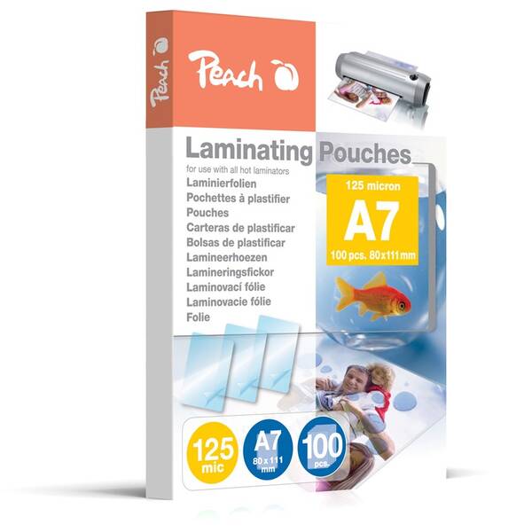 Laminovací fólie Peach A7 (80x111mm), 125mic, 100 ks 

