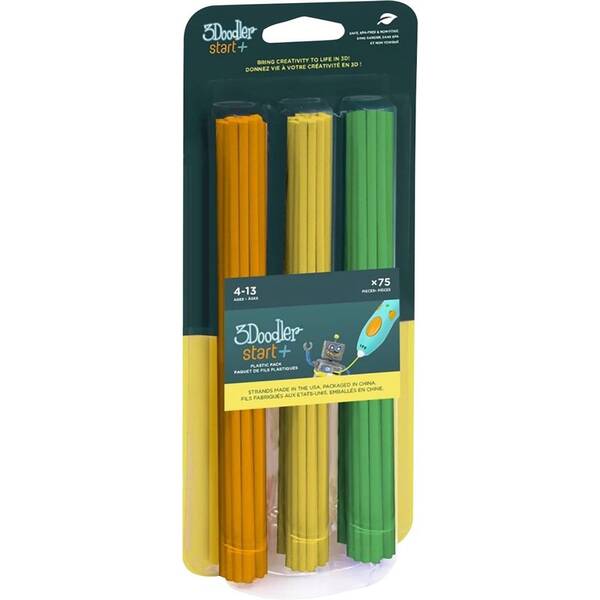 Náplň 3Doodler ECO-PCL pro 3D pero Start+ 75ks žlutá/zelená/oranžová

