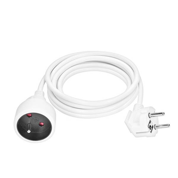 Kabel prodlužovací Solight 1 zásuvka, 3 x 1.5mm2, 3 m bílý

