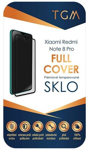 Tvrzené sklo TGM Full Cover na Xiaomi Redmi Note 8 Pro černé

