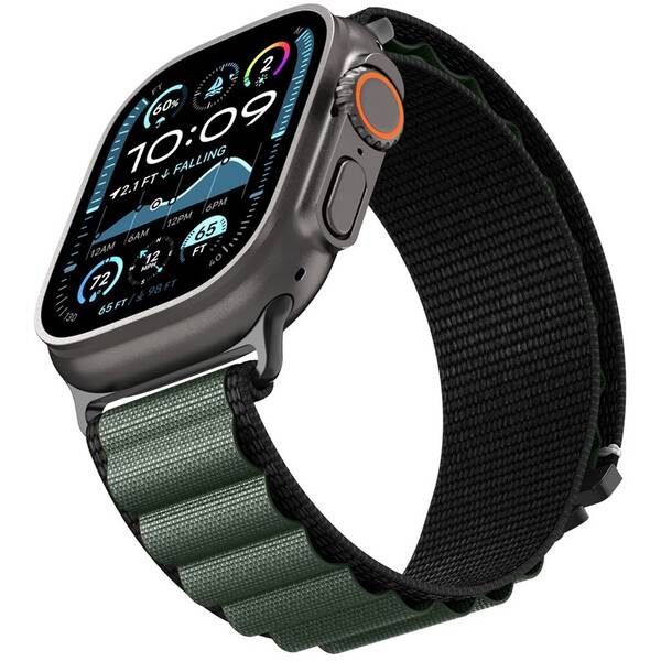 Řemínek Spigen Fabric na Apple Watch 49/46/45/44mm černý/zelený

