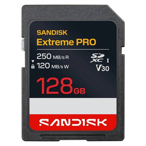 Paměťová karta SANDISK 128GB UHS-I U3 (250R/120W) 

