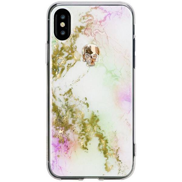 Kryt na mobil Bling My Thing Tresaure Unicorn/Gold Skull na Apple iPhone X, Swarovski 

