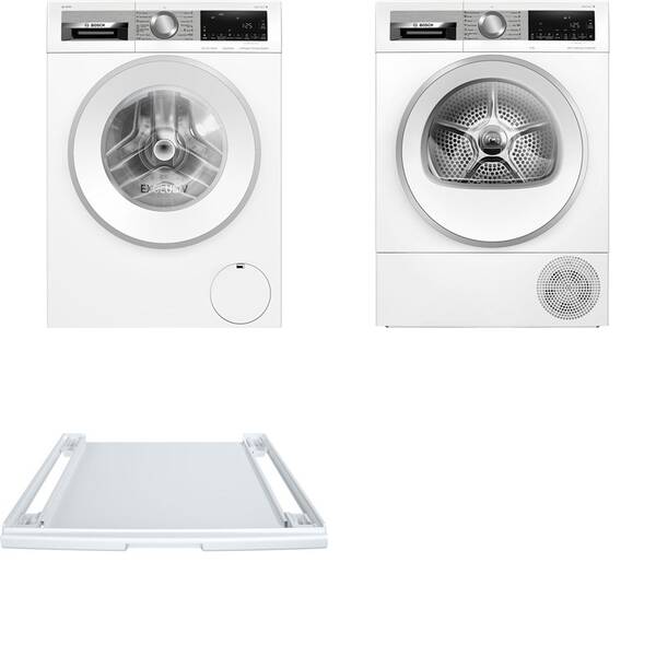 Set výrobků Bosch WGG244F9BY + WQG24591BY + WTZ27400 bílý

