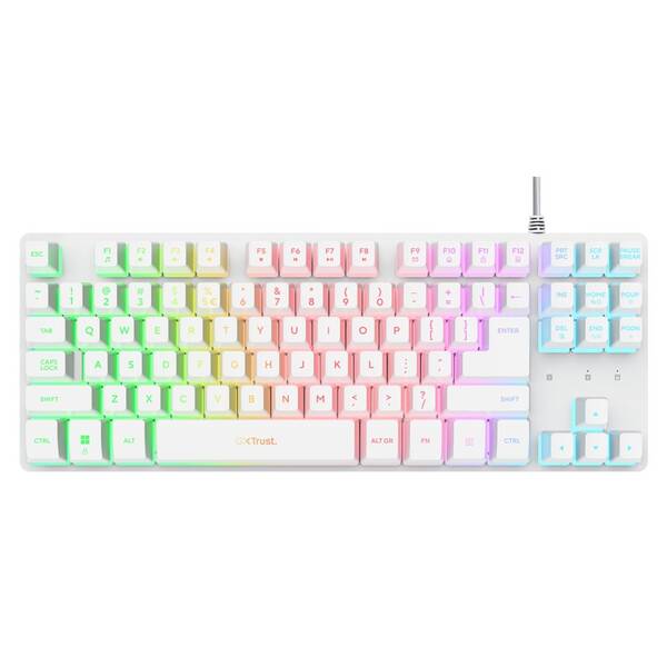 Klávesnice Trust GXT 833 Thado RGB, US layout bílá


