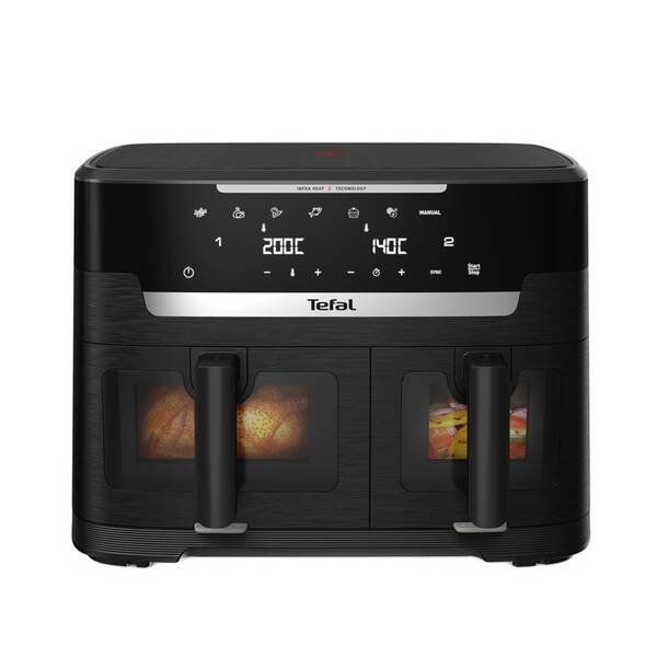 Fritéza horkovzdušná Tefal EY9478E0 Ever Fry XXL Dual+ černá

