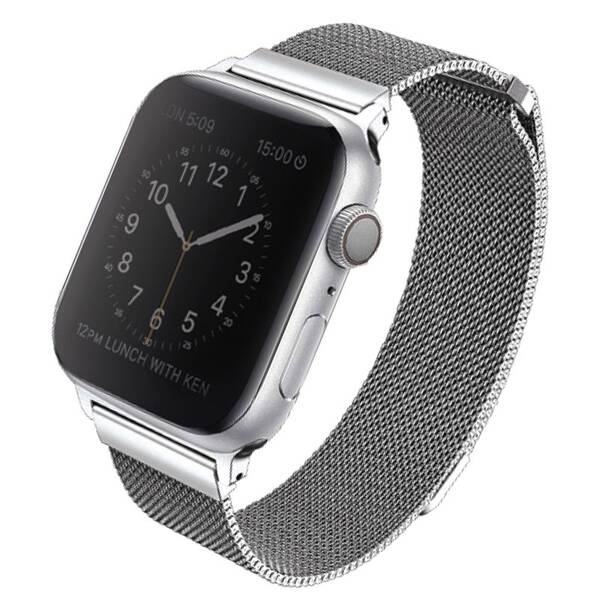 Řemínek Uniq Dante na Apple Watch 42/44/45/49mm stříbrný

