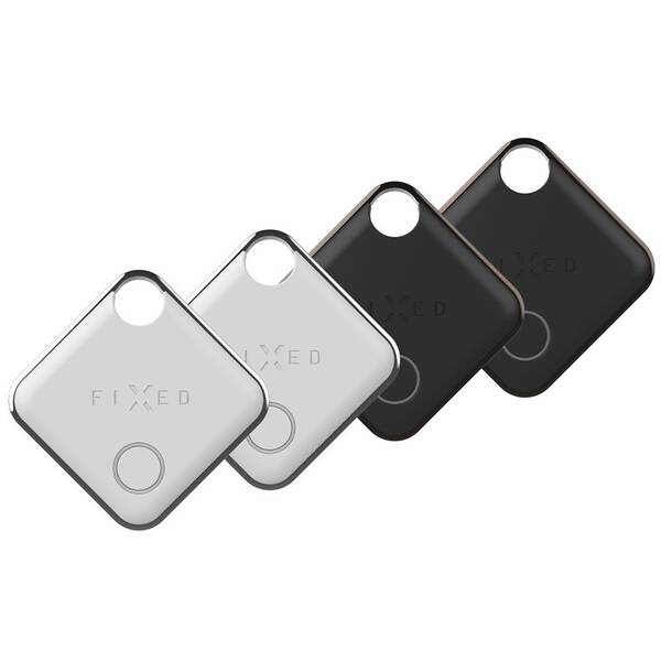 Lokátor FIXED Tag s podporou Find My, 4 ks, 2x černý + 2x bílý 

