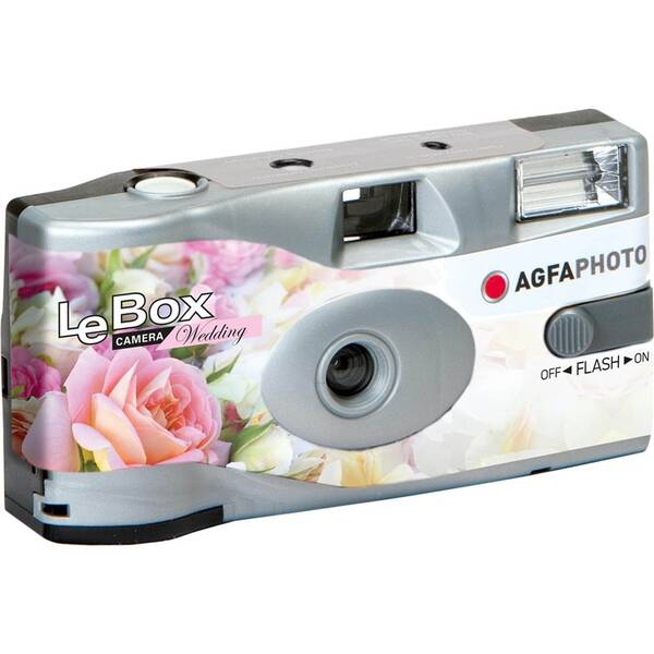 Analogový fotoaparát AgfaPhoto LeBox Wedding Flash 400/27 šedý

