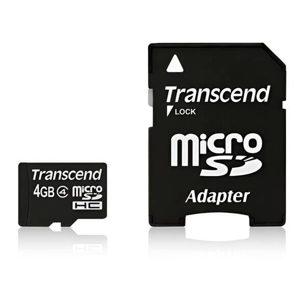 Paměťová karta Transcend 4GB Class4 + adapter černá

