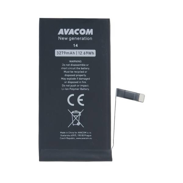 Baterie Avacom na Apple iPhone 14, Li-Ion 3,87V 3279mAh (náhrada A2863) černá

