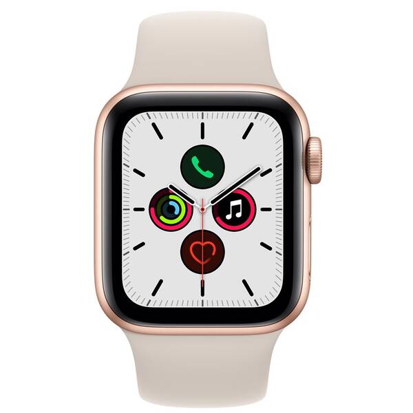 Chytré hodinky Apple GPS, 44mm pouzdro ze zlatého hliníku - hvězdně bílý sportovní řemínek 

