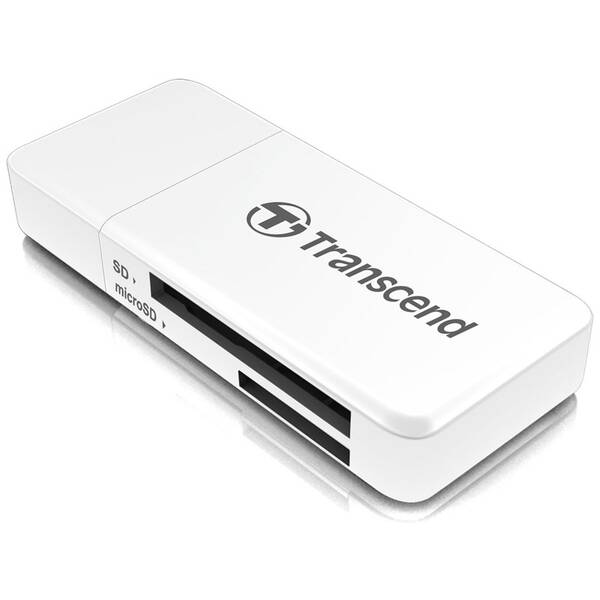 Čtečka paměťových karet Transcend RDF5, USB-A/SDHC, SDXC, microSDHC, microSDXC bílá

