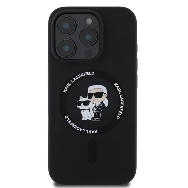 Kryt na mobil Karl Lagerfeld Karl and Choupette na Apple Iphone 16 Pro, MagSafe černý

