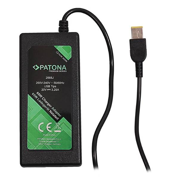 Napájecí adaptér PATONA pro notebooky Lenovo, 20V, 3,25A, 65W, Slim tip konektor 

