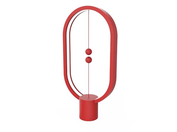 Stolní LED lampička Powercube Heng Balance Plastic Ellipse USB červená

