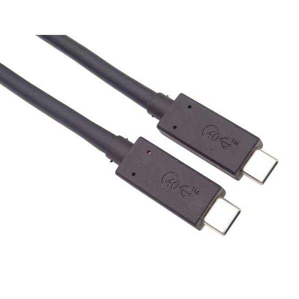 Kabel PremiumCord Thunderbolt 3, 40Gbps, USB4, 0,5m černý

