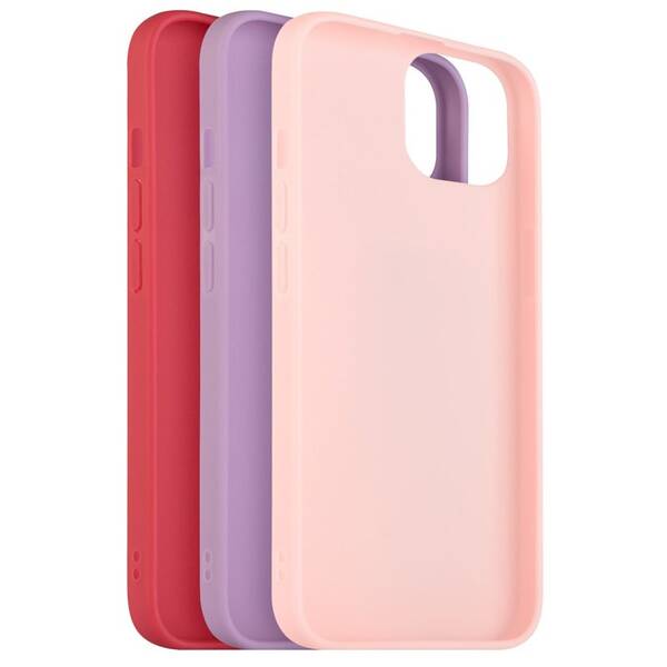 Set krytů na mobil FIXED Story na Apple iPhone 13 Mini červený/růžový/fialový

