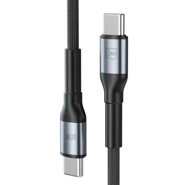 Kabel 3mk N-SERIES USB-C/USB-C 3m PD 3.0 QC 3.0 20V/3A 60W černý

