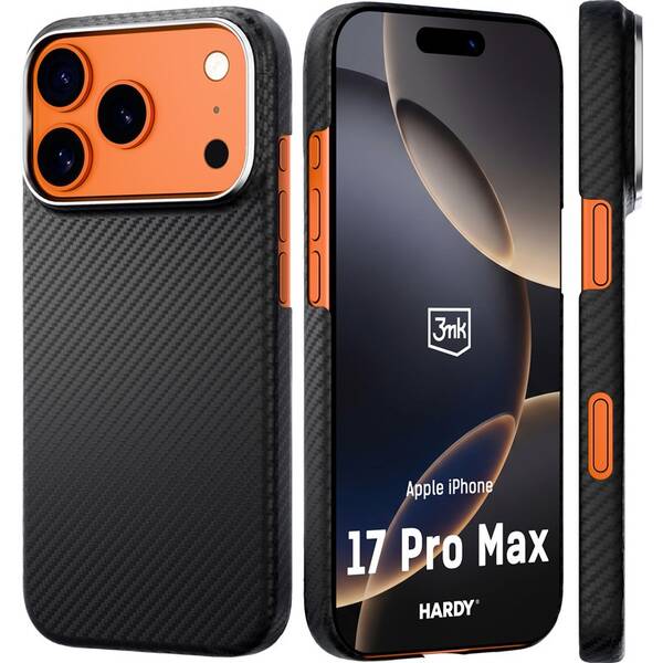 Kryt na mobil 3mk HARDY Aramid MagCase na Apple iPhone 17 Pro Max černý

