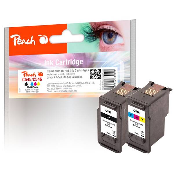 Inkoustová náplň Peach Canon PG-545/CL-546, MultiPack, 245/245 stran - CMYK 
