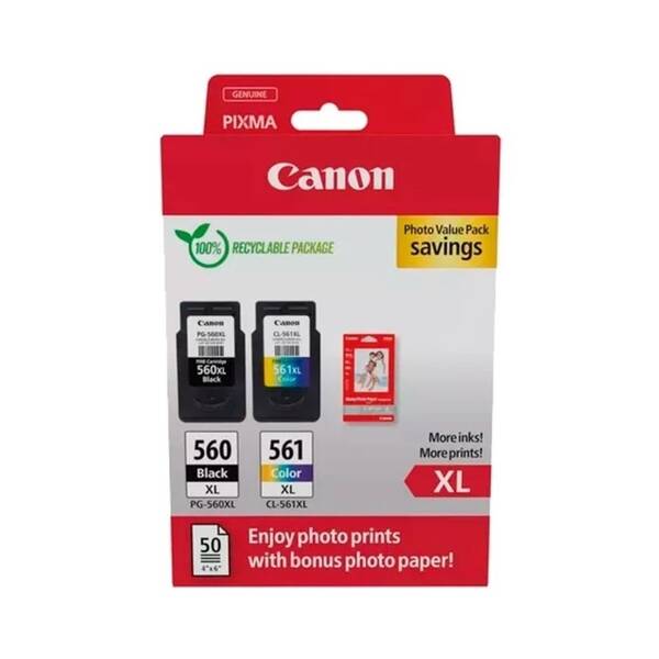 Inkoustová náplň Canon PG560XL + CL561XL Photo Value Pac, , 700 stran vícebarevná

