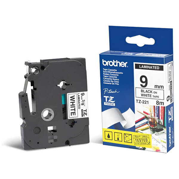 Páska do tiskárny Brother TZE221, 9mm 

