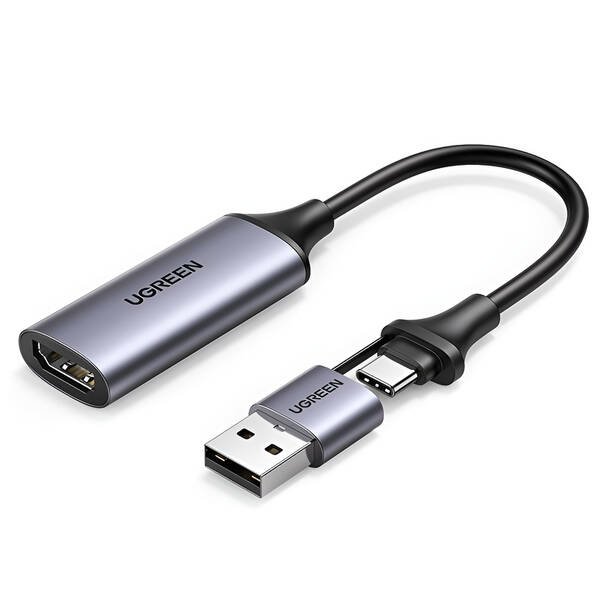 Redukce UGREEN USB, USB-C/HDMI šedá

