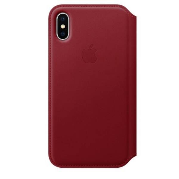 Pouzdro na mobil flipové Apple Leather Folio na iPhone X - (PRODUCT) RED červené

