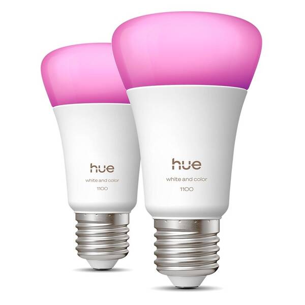 Chytrá žárovka Philips Bluetooth, E27, 1100 lm, White and Color Ambiance (2 ks) 


