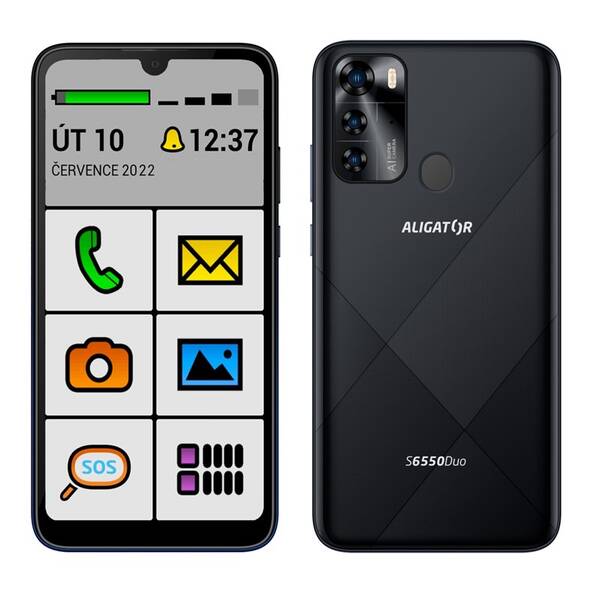 Mobilní telefon Aligator S6550 Senior černý

