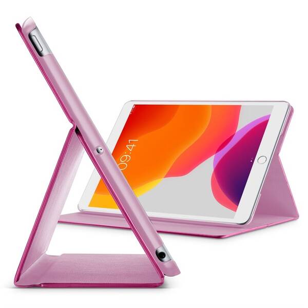Pouzdro na tablet CellularLine Folio na Apple iPad 10,2" (2019/2020) růžové

