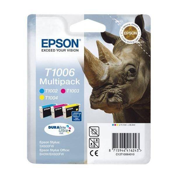 Inkoustová náplň Epson T1006, 3x11 ml - CMY 

