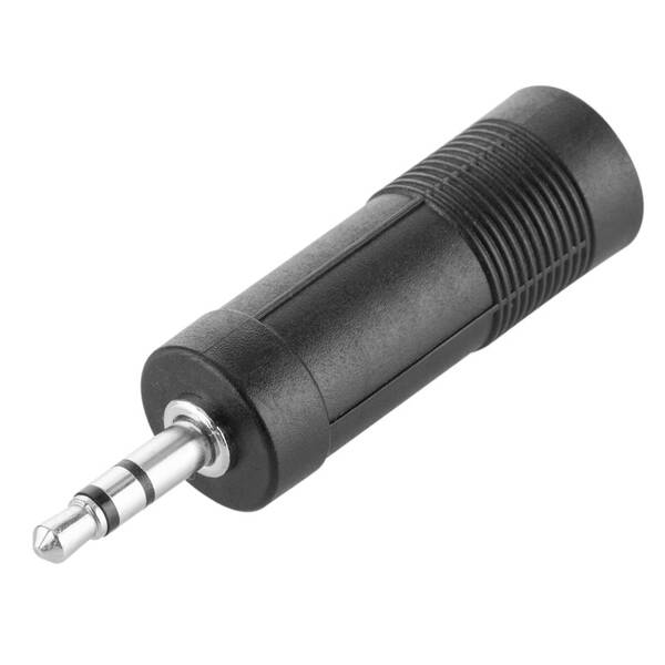 Redukce GoGEN 3,5mm/6,3mm jack, stereo černá

