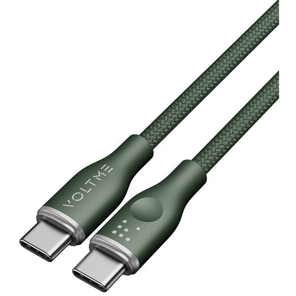 Kabel Voltme Powerlink Rugg Series USB-C/USB-C, CTC 3A/60W 1m zelený

