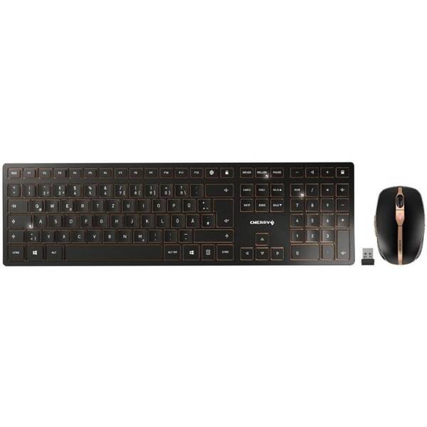Klávesnice s myší Cherry DW 9000 SLIM CZ+SK černá/měděná

