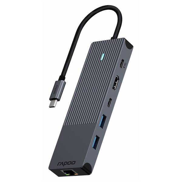 USB Hub Rapoo 6-in-1 USB-C Multiport černý

