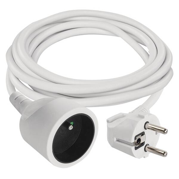 Kabel prodlužovací EMOS 1x zásuvka, 3m bílý

