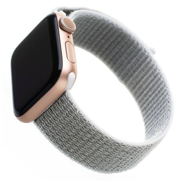 Řemínek FIXED Nylon Strap na Apple Watch 38/40/41 mm - bílošedý 

