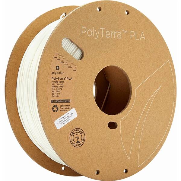 Tisková struna Polymaker PolyTerra PLA, 1,75 mm, 1 kg - Cotton White 
