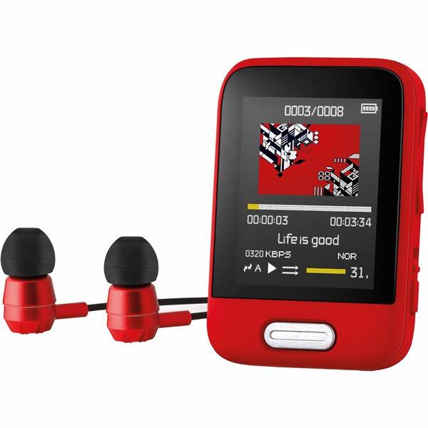 MP3 přehrávač Sencor SFP 7716 RD červená barva
