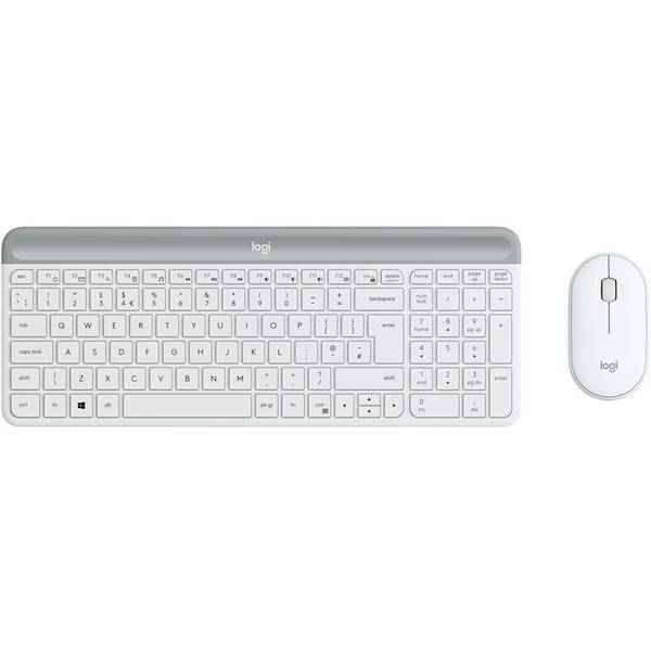 Klávesnice s myší Logitech MK470 Slim, US bílá

